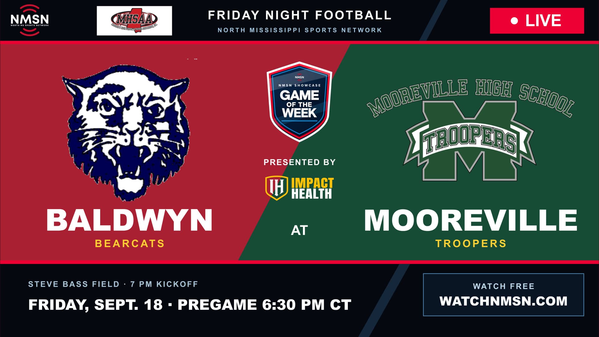 Baldwyn Bearcats at Mooreville Troopers