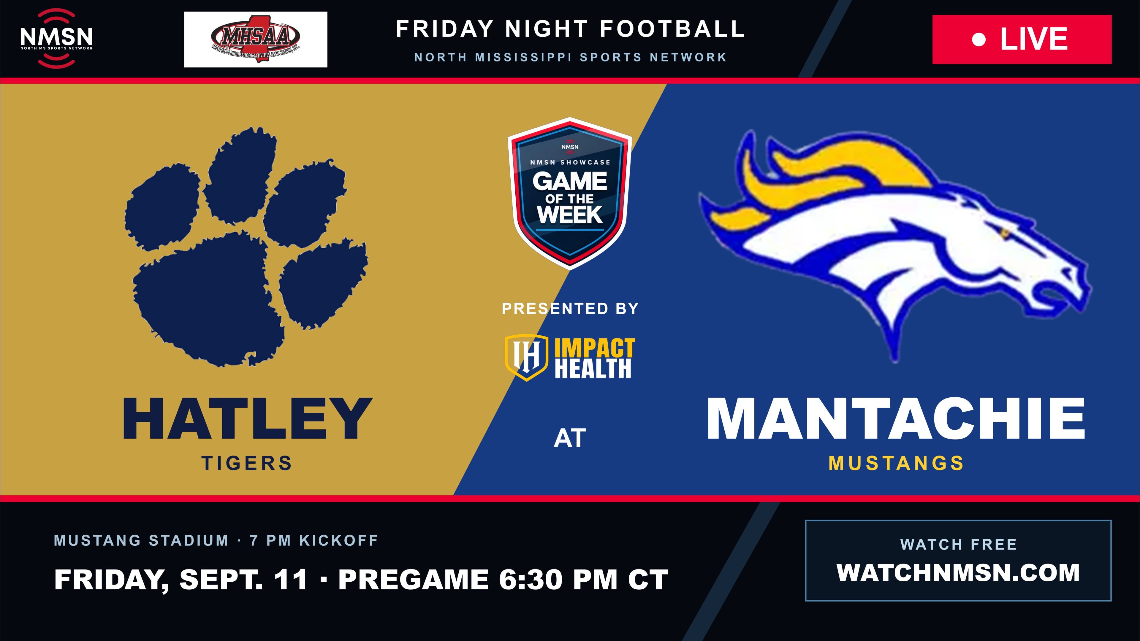 Hatley Tigers at Mantachie Mustangs