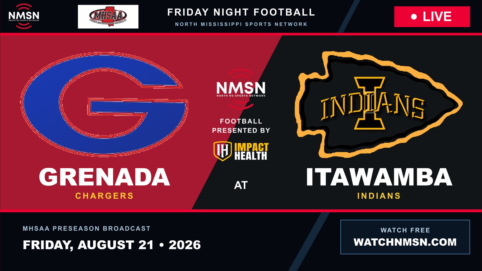 Grenada Chargers at Itawamba AHS Indians
