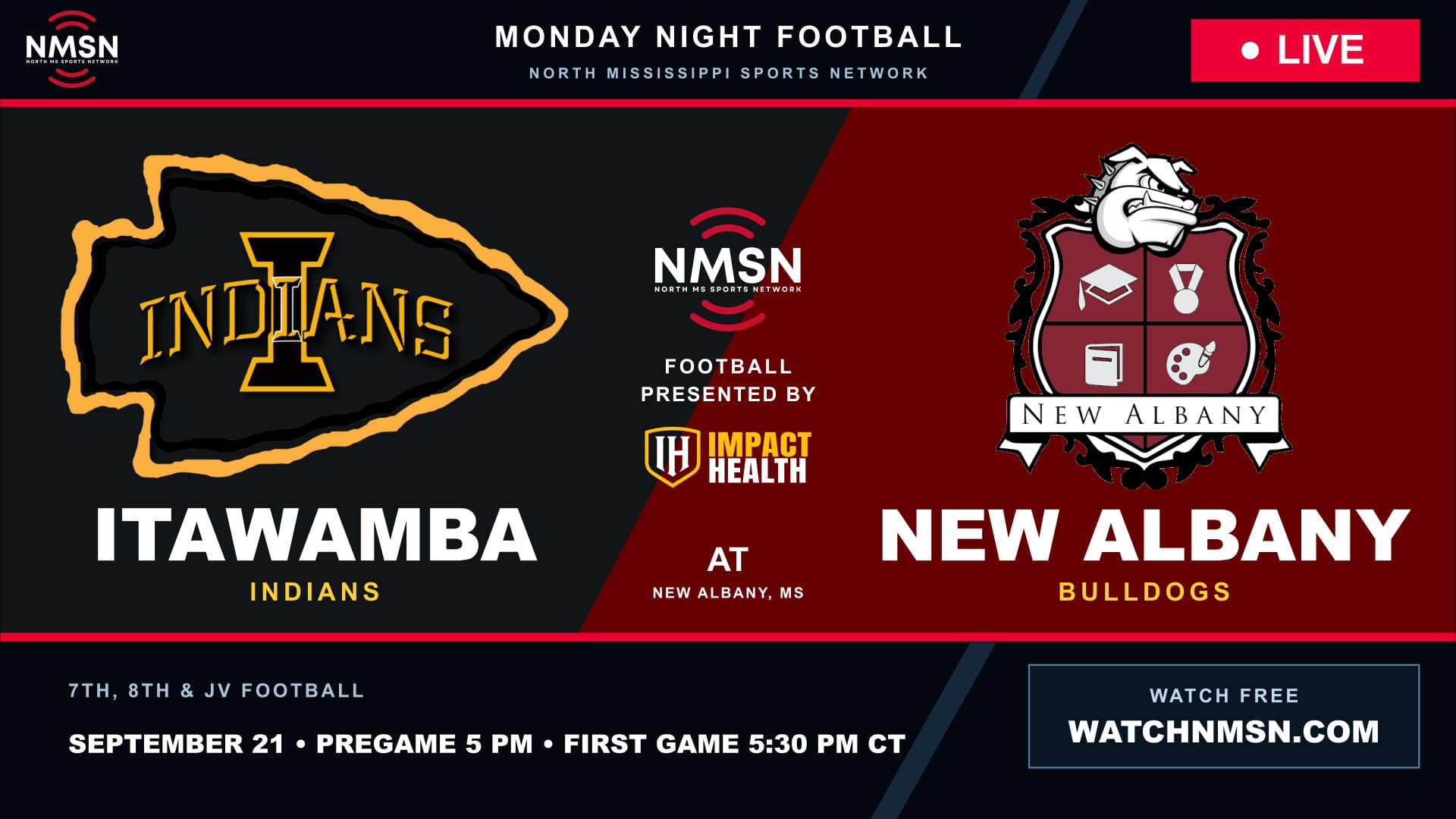 Itawamba Indians at New Albany Bulldogs | New Albany, MS