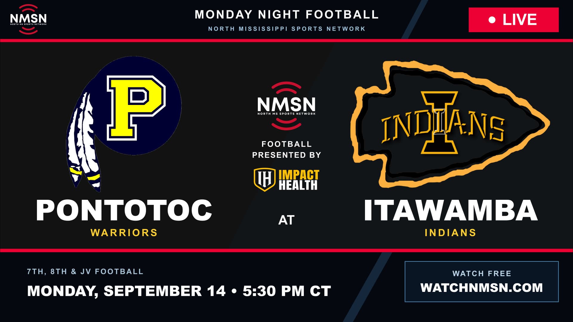 Pontotoc Warriors at Itawamba Indians