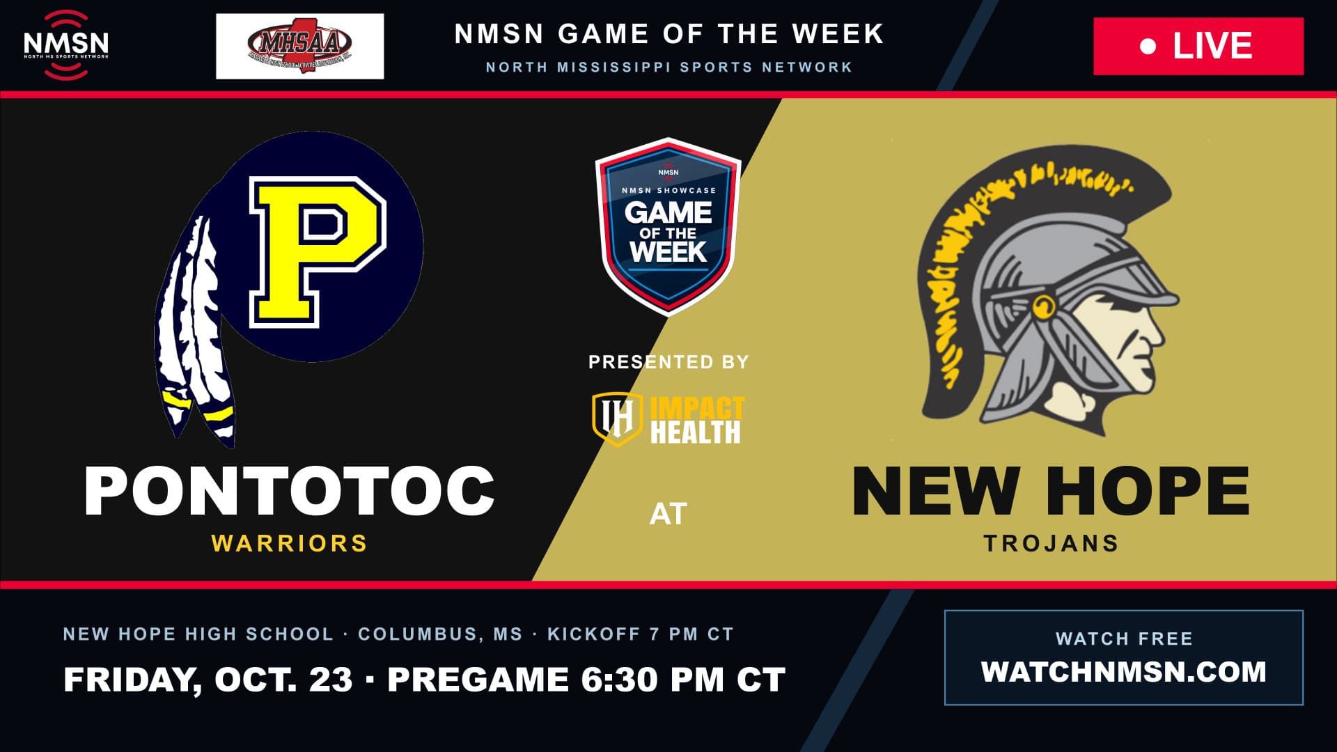 Pontotoc Warriors at New Hope Trojans | New Hope High School · Columbus, MS