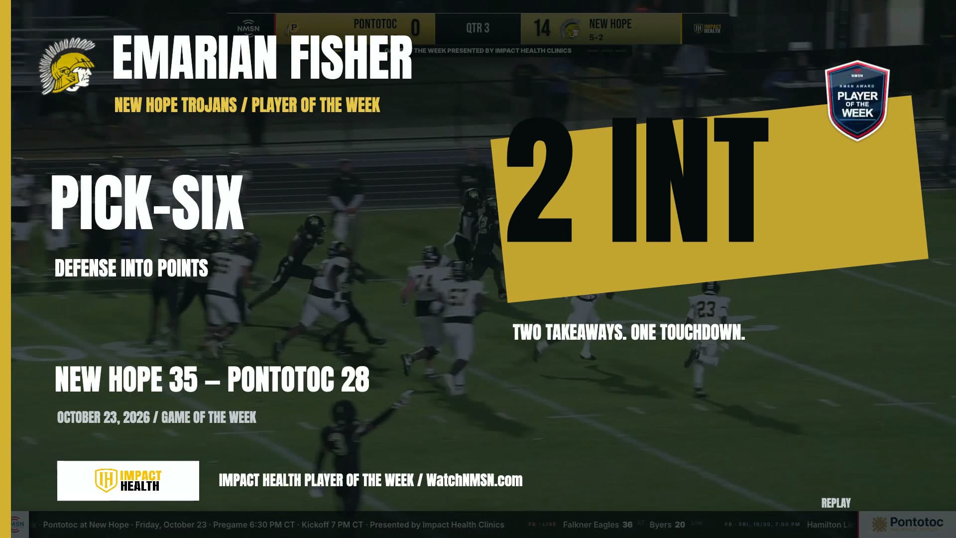 Emarian Fisher named NMSN Player of the Week after two-pick night