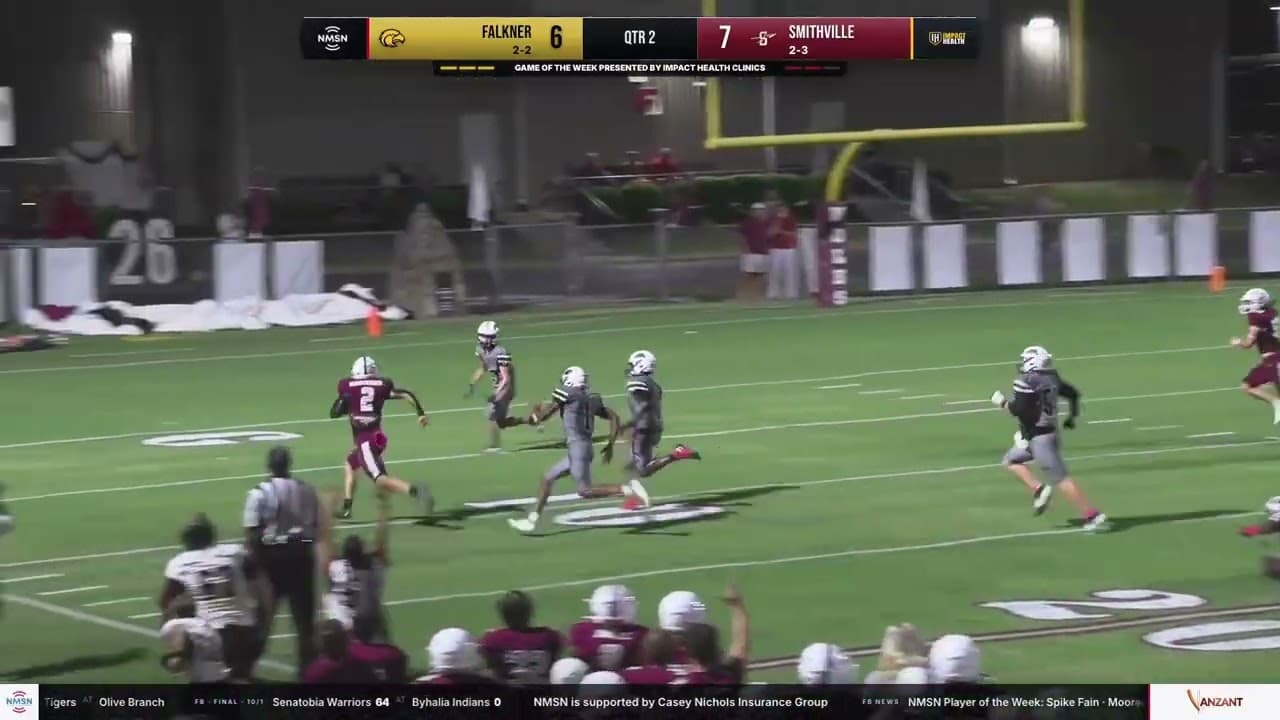 Chance Robinson breaks a tackle and takes it home | Smithville vs Falkner