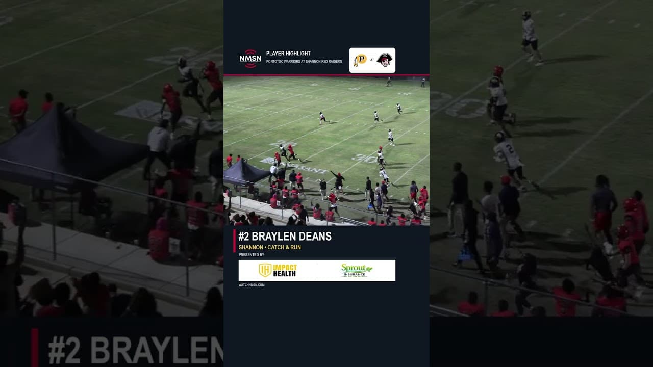 #2 Braylen Deans | Sideline Catch and Run | Shannon–Pontotoc #shorts