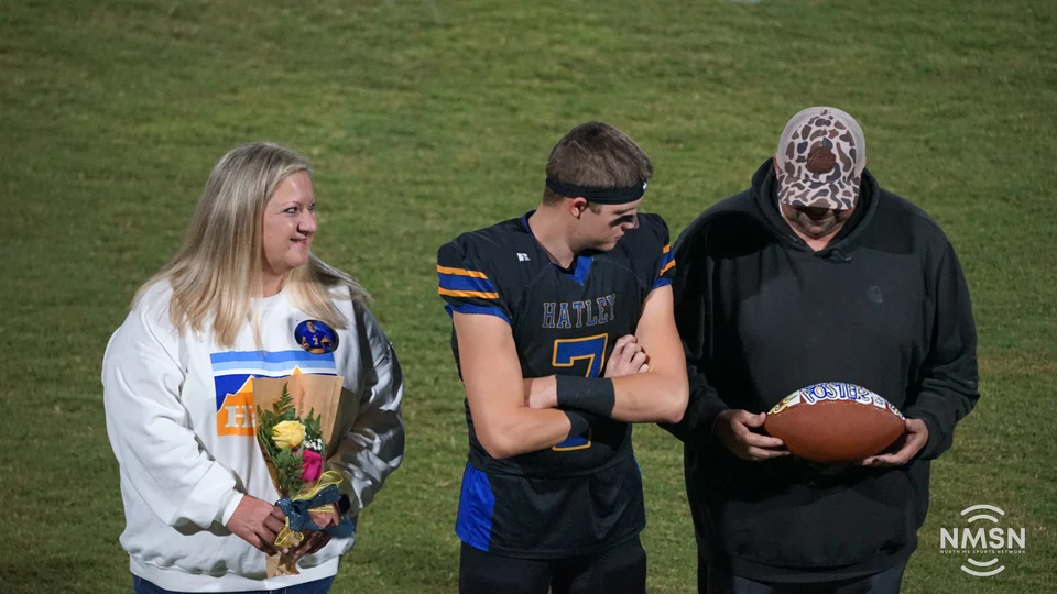 Hatley senior Chris Foster with family — Hamilton at Hatley, October 30, 2026. Photo: NMSN.