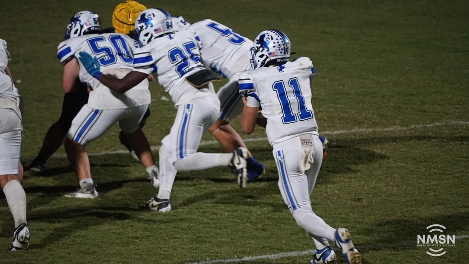 Hamilton number 11 behind his blockers — Hamilton at Hatley, October 30, 2026. Photo: NMSN.
