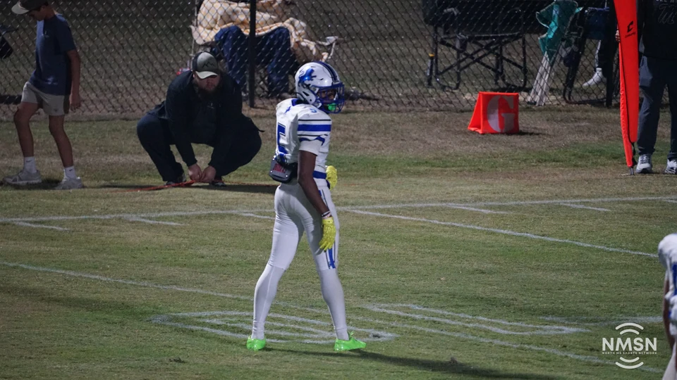 Hamilton number 5 lines up near the sideline — Hamilton at Hatley, October 30, 2026. Photo: NMSN.